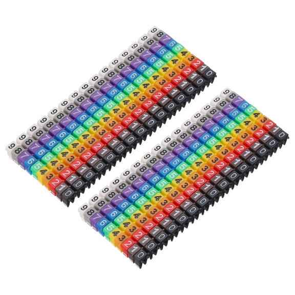 300Pcs Wire Label, 0-9 Digital Cable Labels Tags M-0 Type, Multicolor