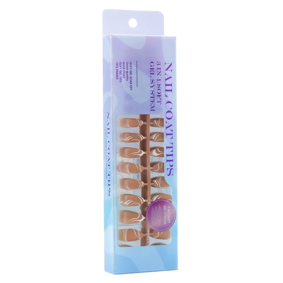 300Pcs X Coat Tips Natural Nails Tips Short Almond Soft Gels Nails False Nails,Soak Offs Acrylic Fake Nails