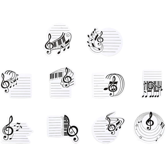 300Sheets Cute Piano Theme Notes Set Kawaii Memo Pad Aesthetic Stationery Self Adhesive Memos Colorful Office Notes for Office
