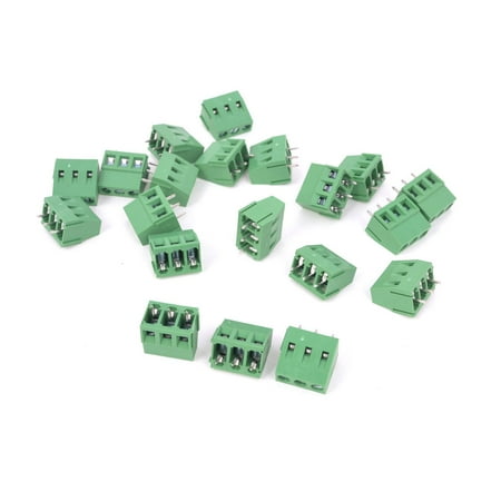 300V 10A 3P Way 5mm Pitch Male PCB Mount Screw Terminal Block 20Pcs