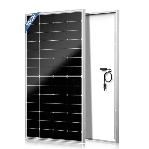 WERCHTAY 300W 12V Monocrystalline Solar Panel RV Home Camping Off Grid Caravan Boat Power, 1 Count