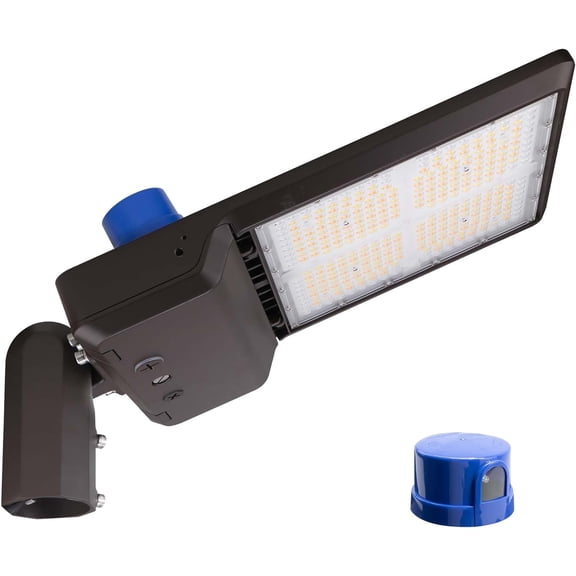 300W/240W/200W Parking Lot LED Area Light 43500LM Commercial Outdoor Lighting 3000/4000/5000K Adjustable Slip Fitter Mount Industrial LED Shoebox Light DTD for Roadways Stadium Sports Field Barn
