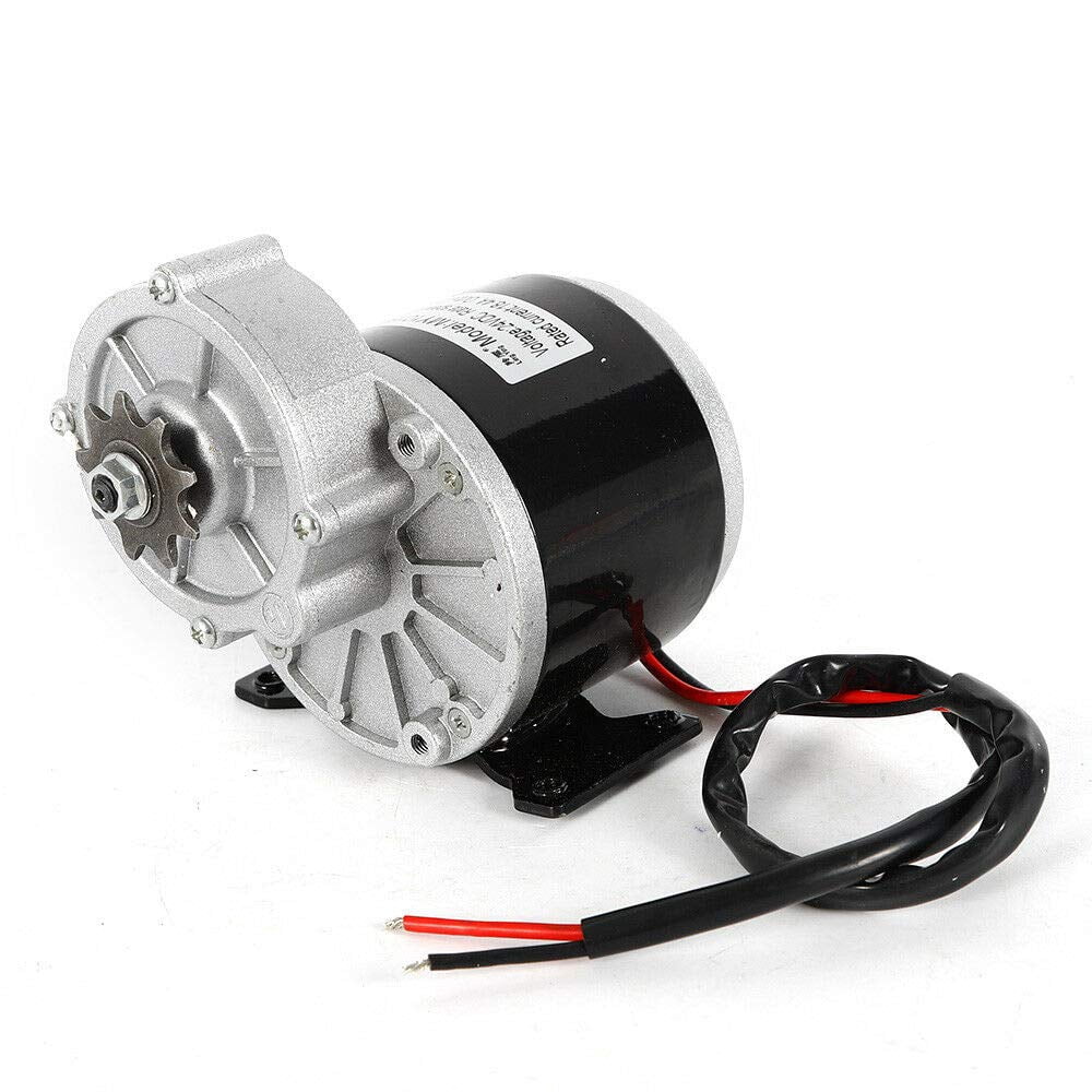 300W 24V Electric Brushless Motor with 9 Teeth Sprocket Chain Chain Sprocket and Mounting Bracket, 300RPM 18.4A Electric Scooter Motor Electric Vehicle Geared Motor for Mini Bike Quad and Go-Kart
