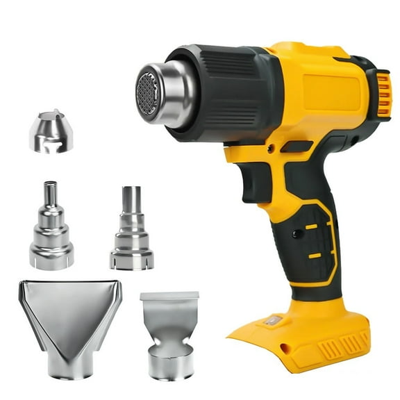 300W 550 Cordless Heat Gun with 5 Nozzle & LCD Digital Display Cordless Hot Air Gun for DW 20v Battery (No Battery) ,Variable Temperature