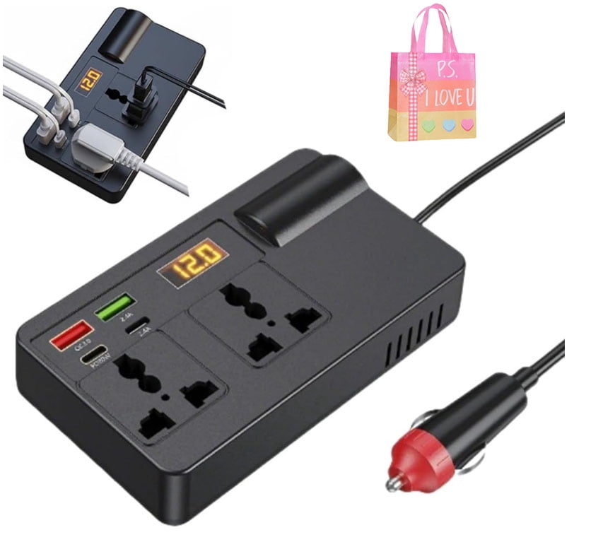 300W Car Power Inverter 12V DC to 110V AC Converter with Digital ...