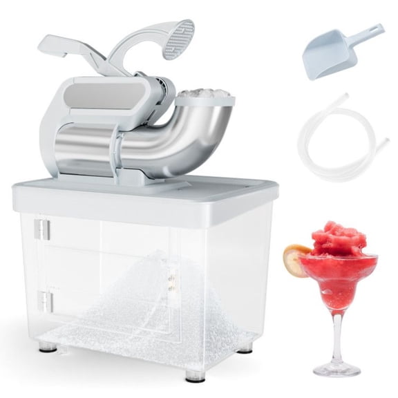 300W Commercial Ice Crusher with Dual Blades Safety Switch 10 Gallon Ice Storage