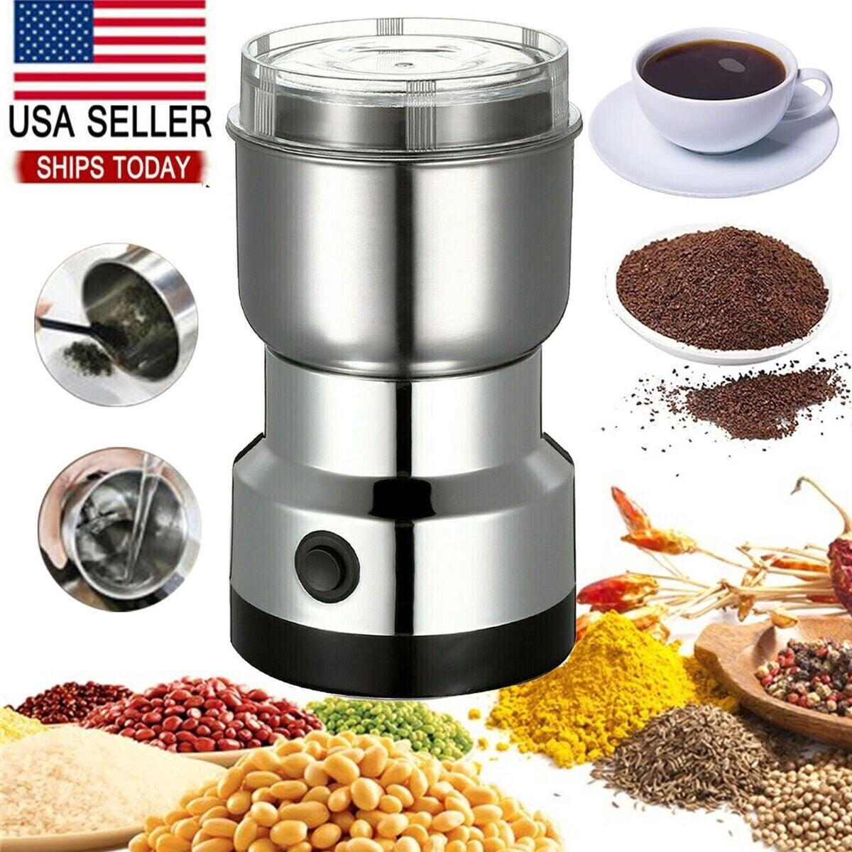 300W Electric Coffee Bean Grinder Nut Seed Herb Grind Spice Crusher Mill Blender