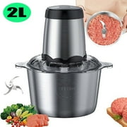 300W Electric Food Chopper Electric Stainless Steel Processor Meat Grinder Mixer,2L