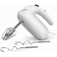 thumbnail image 1 of 300W Hand Mixer Electric Handheld, 5 Speed Lightweight Kitchen Blender, Turbo Boost/Self-Control Speed Hand Held Beater Mixer with 4 Stainless Steel Whisks for Baking Cakes Eggs Cream, White, 1 of 5