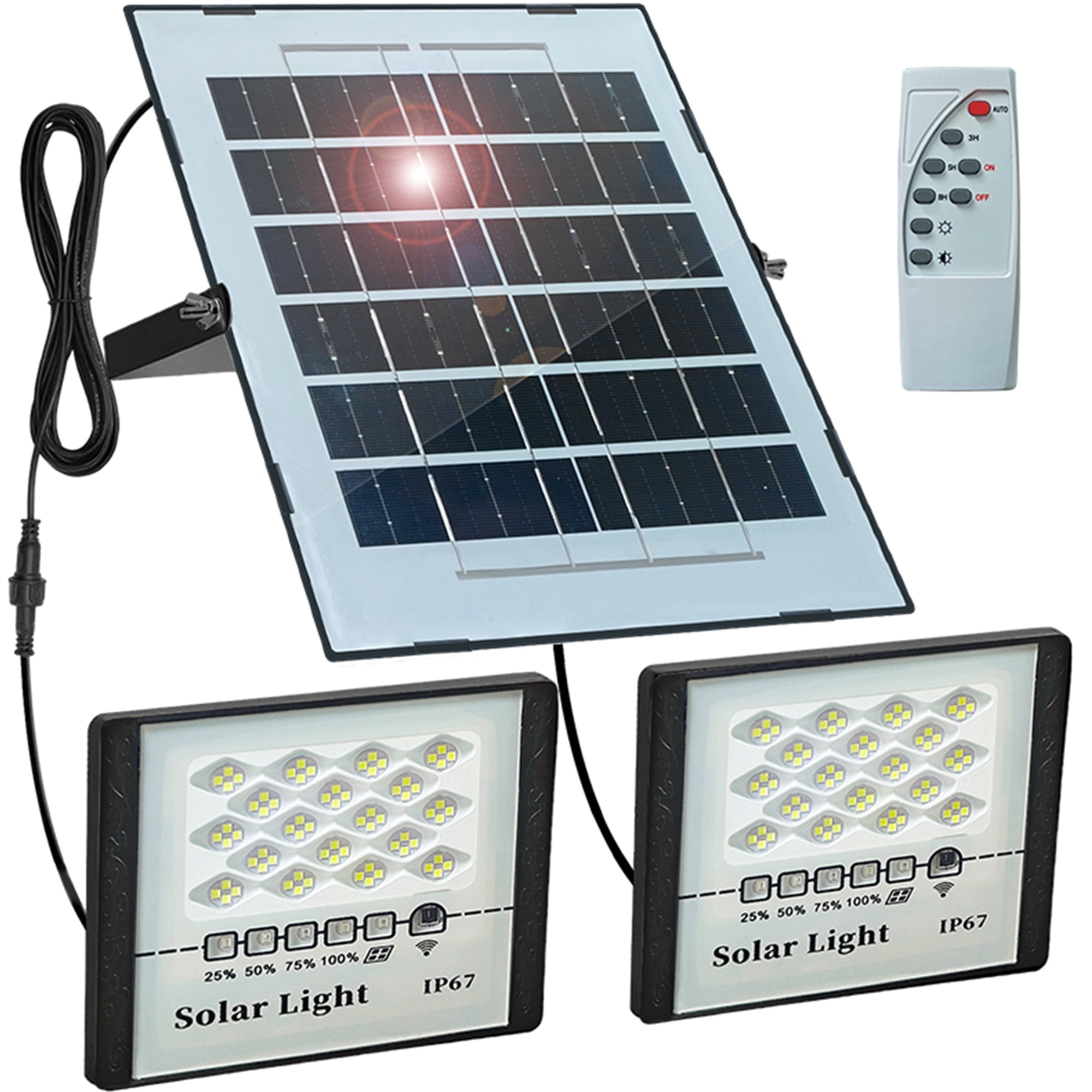 XEENSO 300W LED Solar Flood Lights Outdoor Street Light Dusk to Dawn Flood Wall Lamp