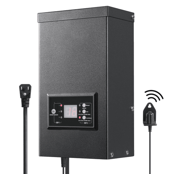 300W Landscape Transformer with Timer & Photocell, 120V to 12/14V Low Voltage Lighting Power Supply, Waterproof Outdoor Spotlight & Pathway Light Transformer ETL Listed