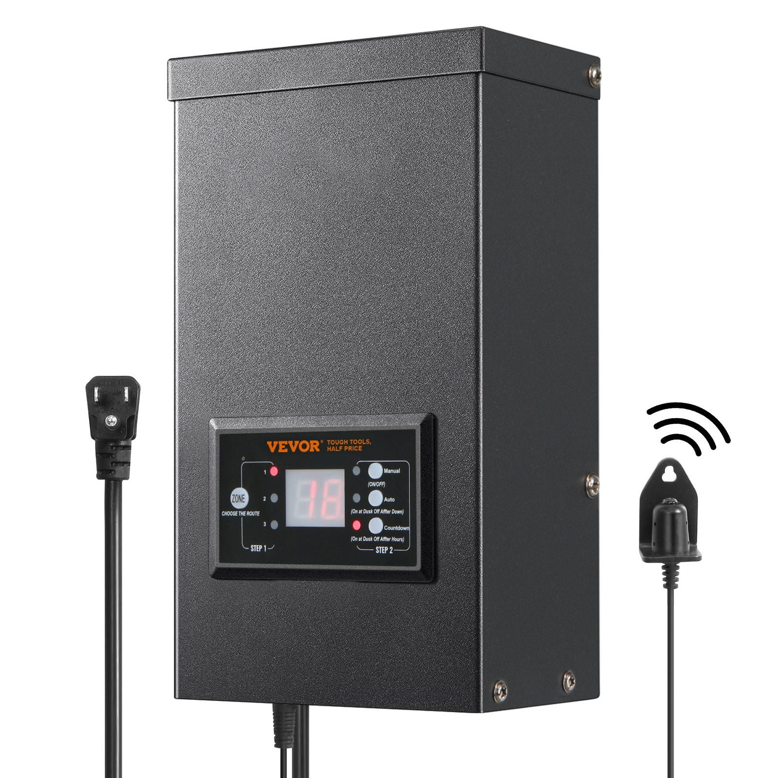 300W Low Voltage Landscape Transformer with Timer Photocell Sensor Waterproof 120V AC to 12V 14V AC for Outdoor Spotlight Pathway Pool Light ETL