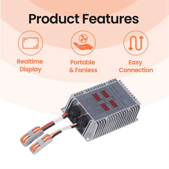 300W MPPT Solar Charge Controller 10-30V Adjustable Voltage Controller Real-Time Monitoring Output Voltage Controller