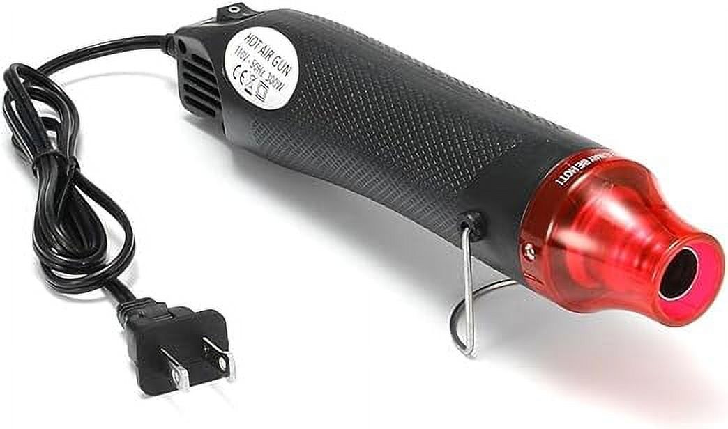 300W Portable Handheld Heat Gun for Crafts, Mini Heat Gun for Epoxy Resin, Embossing, Shrink Wrapping, Drying Paint, Clay, Rubber Stamp Heat Tools, Dryer Craft Heat Tool for Cup Turner, Black