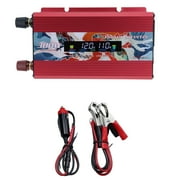 300W Pure Sine Wave Inverter, 12V to 110V Car Power Converter, 2A USB Ports + 2 Battery Clamps, LED Display, For RVs, Campers, Off-Grid Use, DC to AC Adapter, Portable Power Solution, Acppild