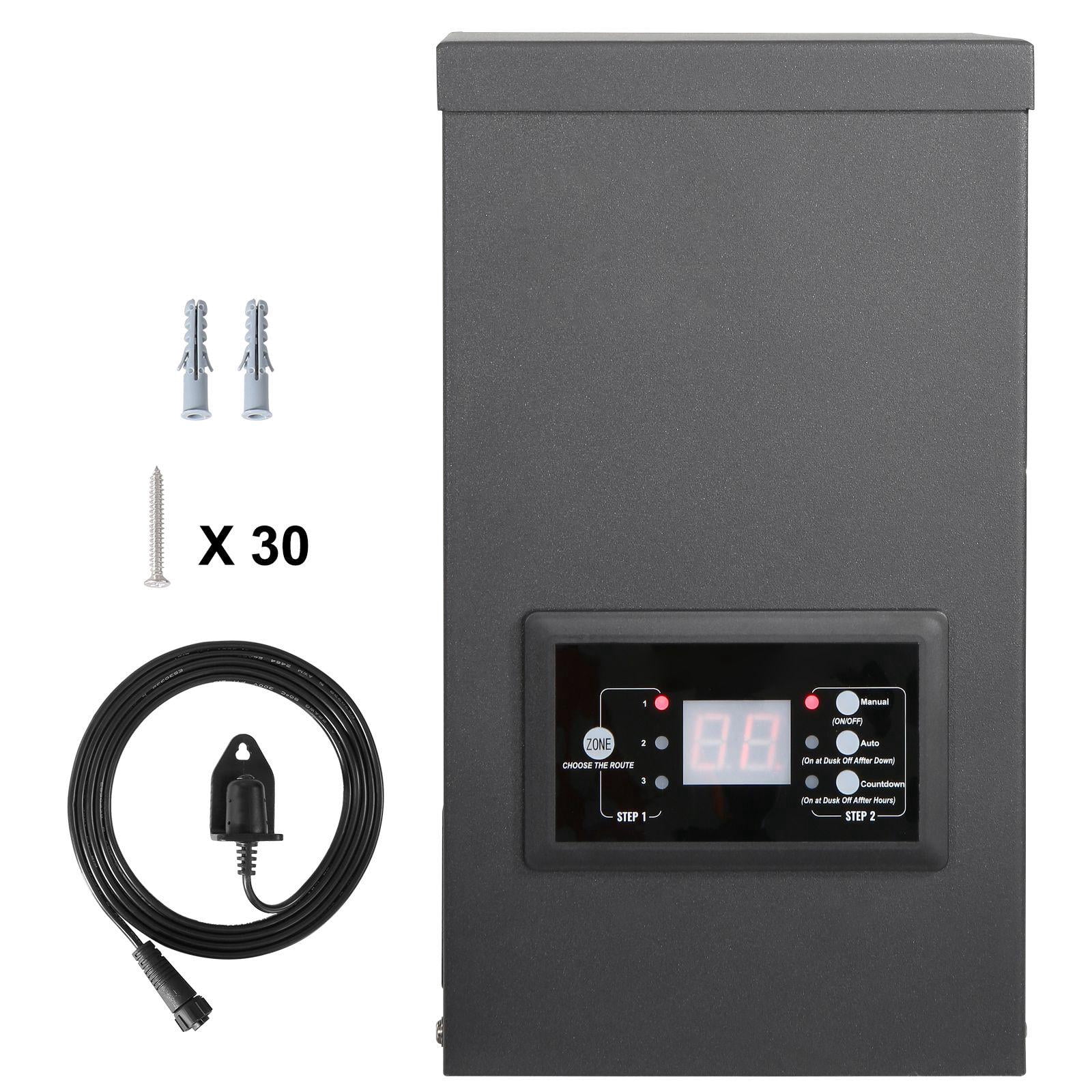 300W Waterproof Low Voltage Landscape Lighting Transformer with Timer and Photoelectric Sensor 120V AC to 12V 14V AC ETL Certified for Outdoor Spotlights Path Lights Pool Lights