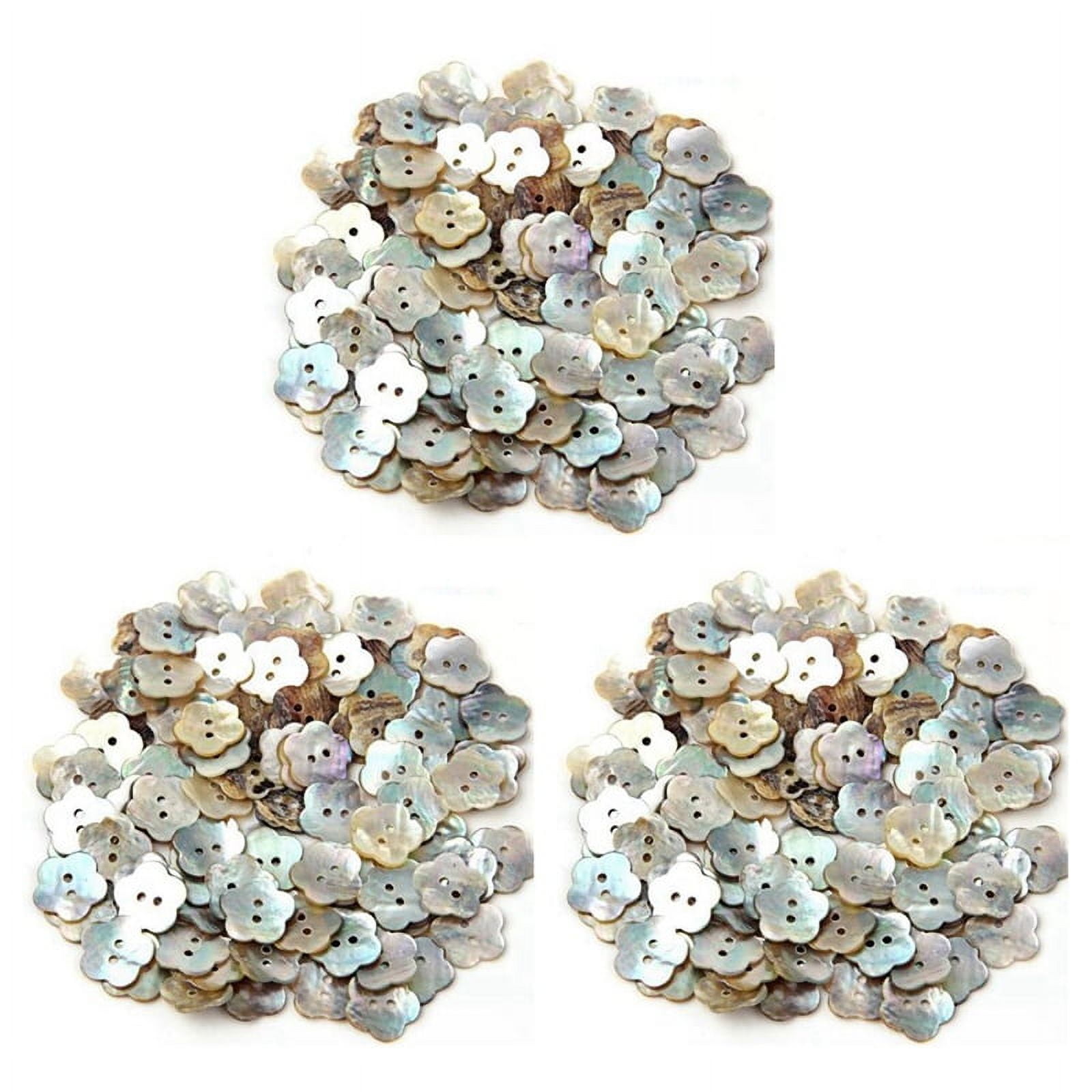 300X, 15mm Pearl Buttons Mother of Pearl Shell Flower Button