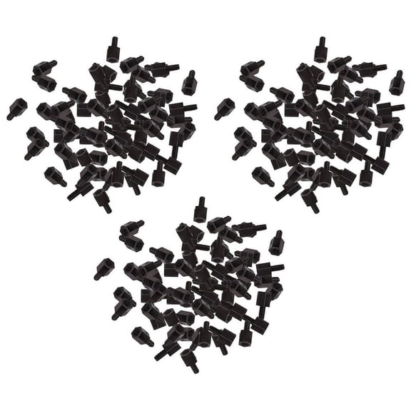 300X Motherboard Nylon Hex Standoff Threaded Spacer M3 Thread 6+6mm Black