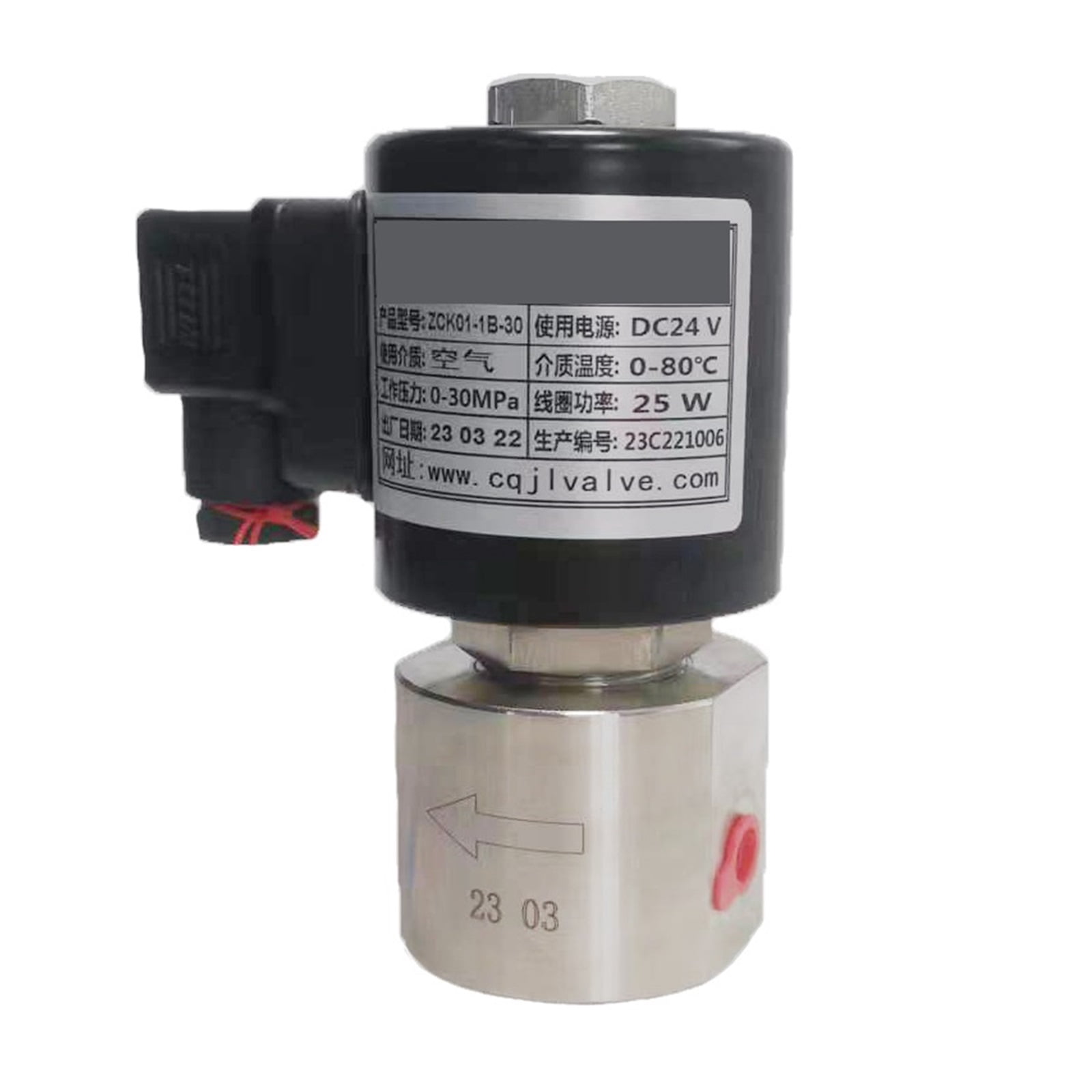 300bar 30MPa 2 Way Nitron High Pressure Solenoid Valve 1/4 24V Orifice ...