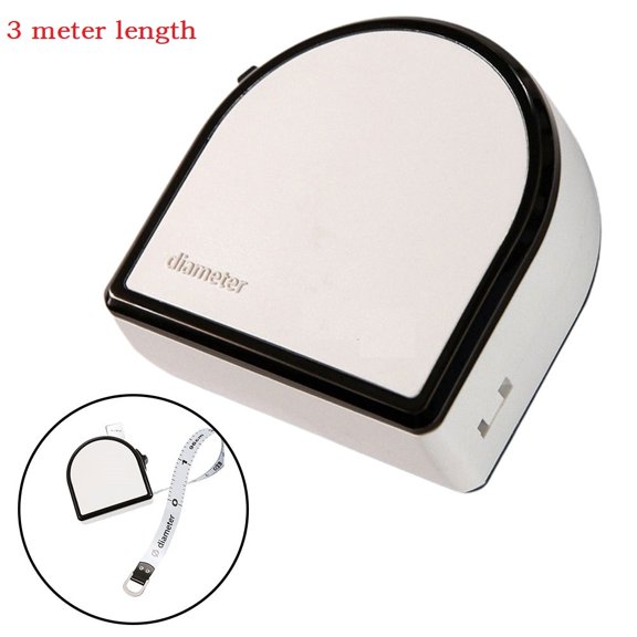 300cm Retractable Diameter Measuring Tape Steel Metric Ruler for Tree Pipe Body Sewing with Auto Lock and Matte White