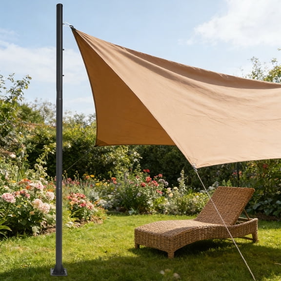 300cm Sun Shade Sail Pole Heavy Duty Steel Post Support Awning Canopy Outdoor