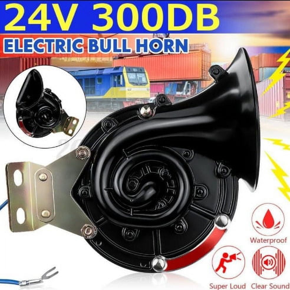  24V Train Horns for Trucks, Loud Air Snail Horn, 300db  Waterproof Train Horns Kit for for Motorcycles (2PCS) : Automotive