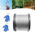 thumbnail image 1 of 300ft 1/4" 7x19 Braided 304 Stainless Steel Wire Rope Cable – Corrosion Resistant High Strength Flexible Wire with Protective Gloves for Construction, Marine & Outdoor Use, 1 of 13