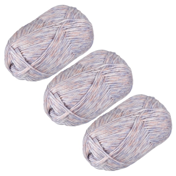 300g/ 10.6oz Cotton Sparkle Yarn, 3 Skeins Soft Crochet Yarns for Beginner Knitting Crafting Light Blue