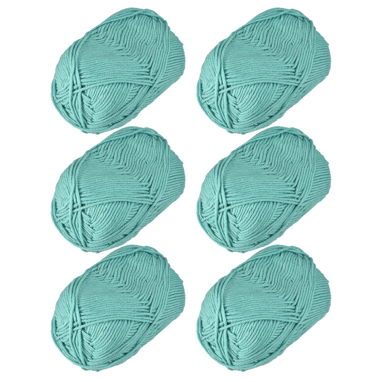 300g - 6Pack of 50g Acrylic Yarn Skeins Soft Crochet Yarns for Knitting Blue-Green