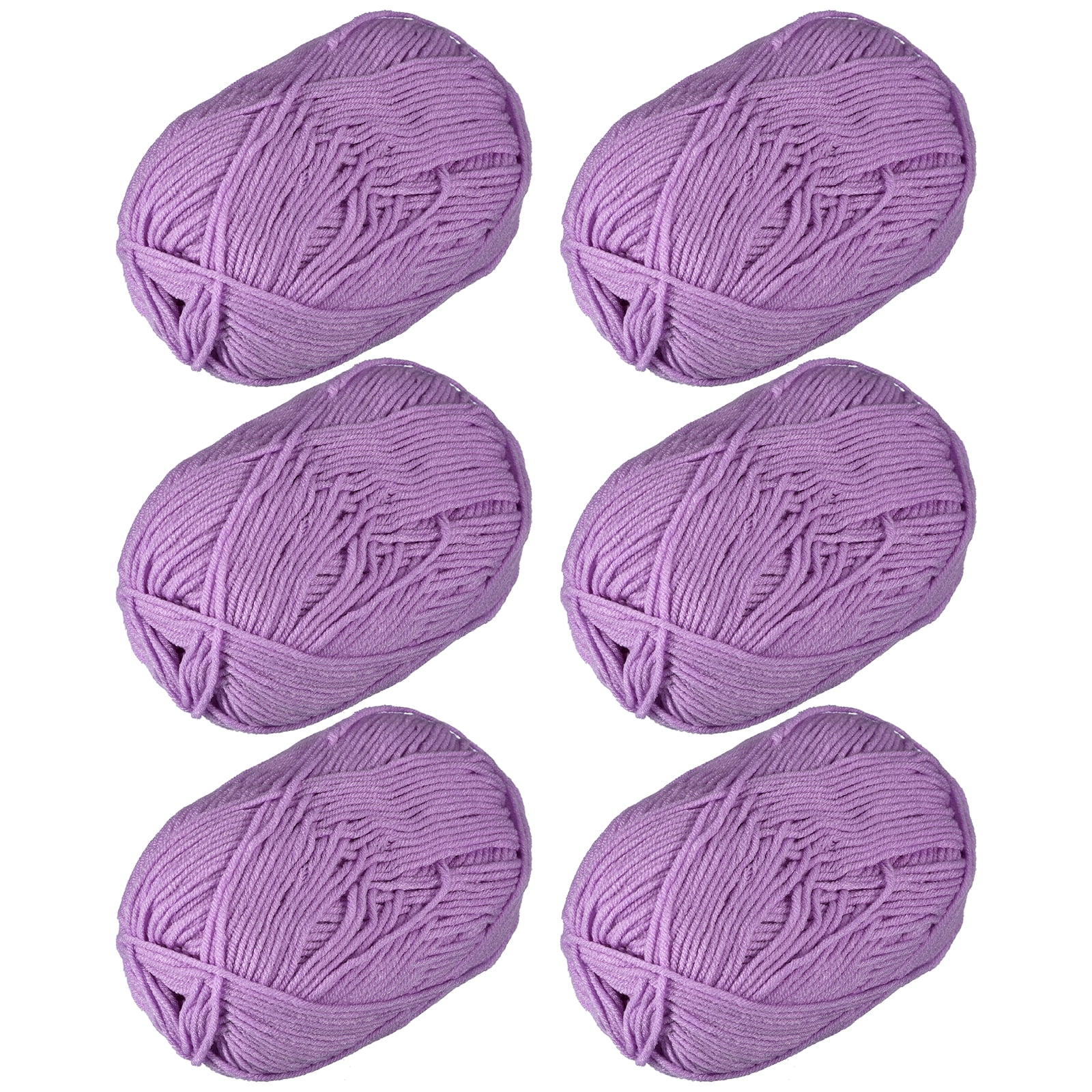 300g - 6Pack of 50g Acrylic Yarn Skeins Soft Crochet Yarns for Knitting Purple