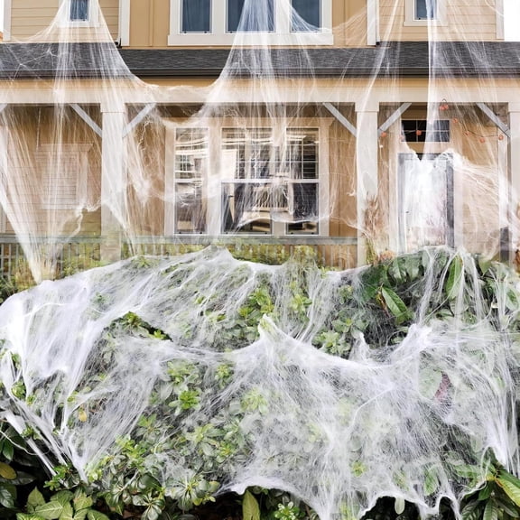 300g Halloween Super Stretch Spider Web with 30 Fake Spiders for Party Decor