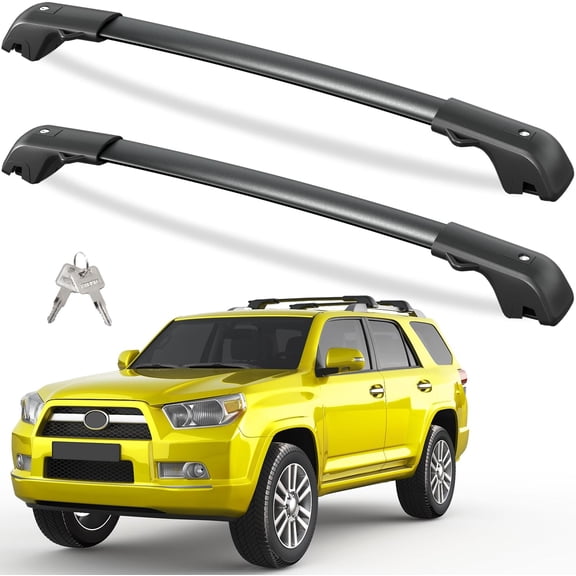 300lbs Lockable Roof Rack Cross Bars Compatible with Toyota 4Runner 2010-2024 with Side ROOF Rails, Heavy Duty Aluminum Roof Crossbars Rooftop Luggage Kayak Racks Carrier Black