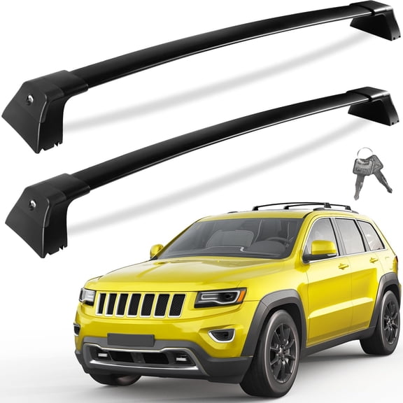 300lbs Roof Rack Cross Bars Compatible with Jeep Grand Cherokee 2011-2021 with Grooved Side Rails, All-Aluminum Heavy Duty Metal Lock Roof Rails Crossbars Luggage Racks Kayak Bike Accessories