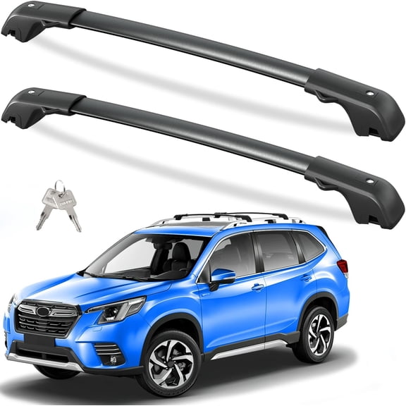 300lbs Roof Rack Cross Bars Compatible with Subaru Forester 2014-2026 with Raised Side Rails (Not for Wilderness), Lockable Heavy Duty Aluminum Metal Lock Roof Rails Crossbars Luggage Racks.