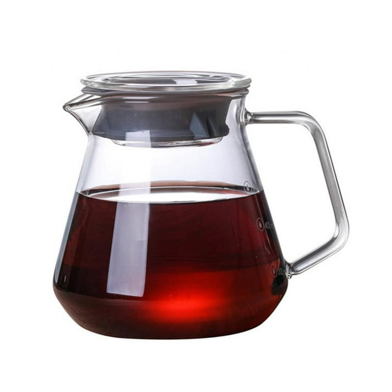 300ml/10oz Coffee Pot Glass Range Coffee Carafe, Stovetop Safe Coffee Pot with Handle and Lid for Home OfficeClear