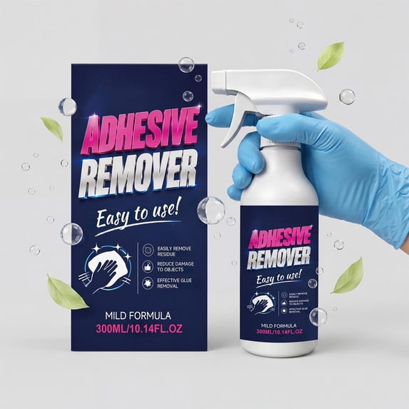 300ml Adhesive Remover Spray, Mild Formula Sticker & Tape Residue Cleaner for Multi-Surface Use
