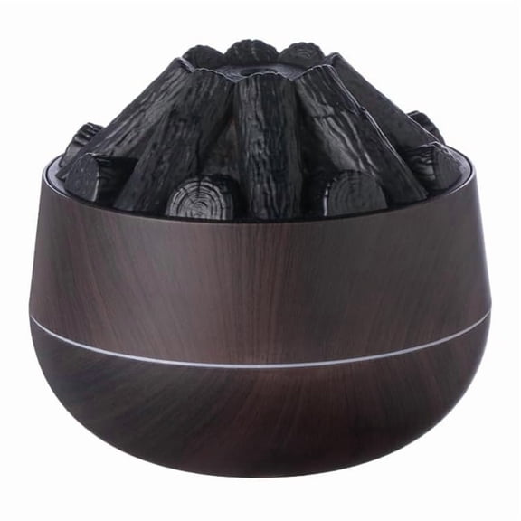 300ml Bonfire Humidifier USB Noiseless Flame Essential Diffuser Auto-Off for Home Office Gym Dark Wood Grain