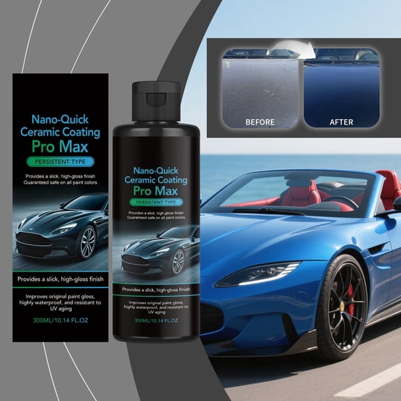 300ml Ceramic Coating Agent Car Maintenance Spray, Hydrophobic Paint Protection Coating, Ultra Gloss Finish Sealant for Scratch Resistance Water Repellent Vehicle Surface Care