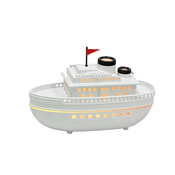 300ml Cruise Ship Yacht Ultrasonic Essential Oil Diffuser Humidifier with Colorful LED Lights, 2H/4H Timer, Continuous & Intermittent Spray Aroma Diffuser for Bedroom Desk & Office
