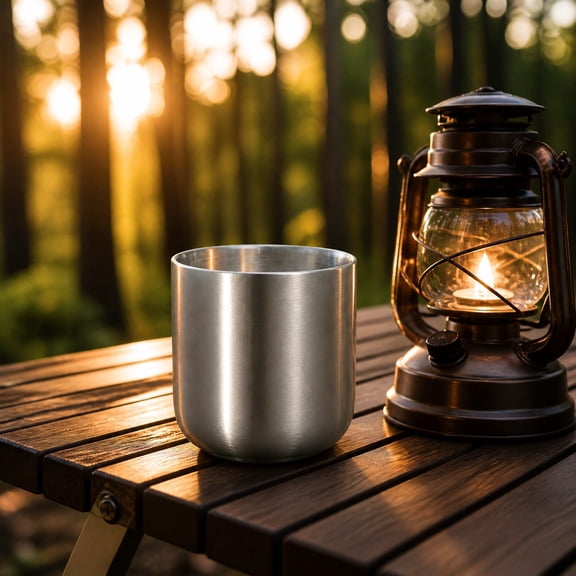 300ml Double Wall Insulated Stainless Steel Tumbler, Indestructible Metal Drinkware for Coffee Tea, Vacuum Sealed Travel Mug for Hot & Cold Drinks