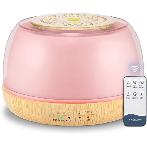 300ml Essential Oil Diffuser with Remote Control, 7-Color LED Lights, 4 Timer Modes, Quiet Ultrasonic Aromatherapy for Home, Office, Room, Small & Stylish Design