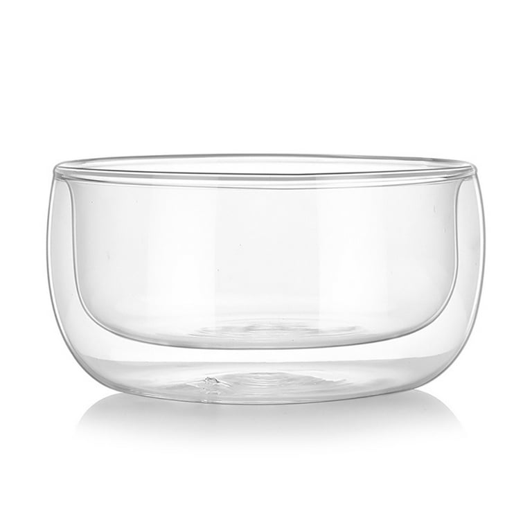 Clear Soup Bowls, Large Durable Insulated Double Wall Glass Cereal Bowls,  Eco-friendly Glassware, Perfect for Cold and Hot Foods, 23-ounce 