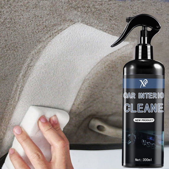 300ml Interior Upholstery Cleaner for Car Seats Roof and Leather, Waterless Stain Remover for Velvet Fabric Dashboard, No-Rinse Formula for Fast Deep Cleaning Without Drying