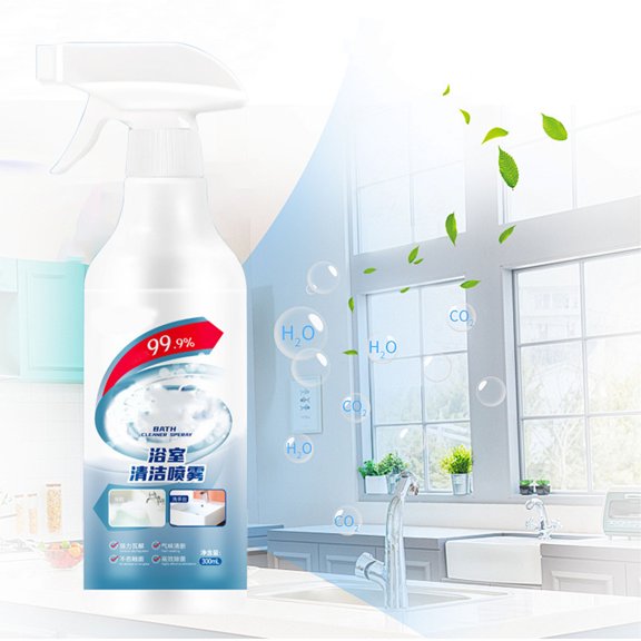 300ml Multifunctional Bathroom Cleaner Spray,Toilet Bowl Limescale Remover,Dual Spray Mode Stain Cleaner,Bathtub Tile Tap Cleaner,Fresh Scent Deodorizing Sanitizing Spray
