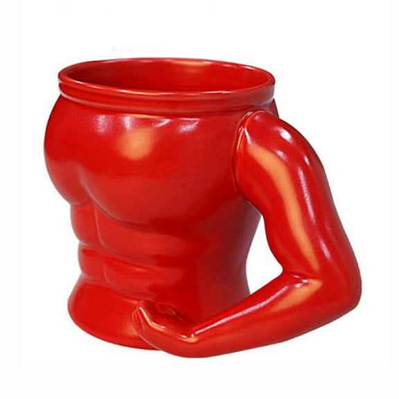 300ml Muscle Male Macho Man Ceramic Mug Red