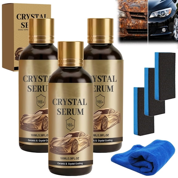 300ml PTZ Crystal Serum  Advanced Graphene Ceramic Coating for Cars | 9H Graphene, Ultimate Quick Effect Car Coating Spray for Shine & Protection, Nano Coat Restore for Paint, Glass & Wheel (3Pcs)
