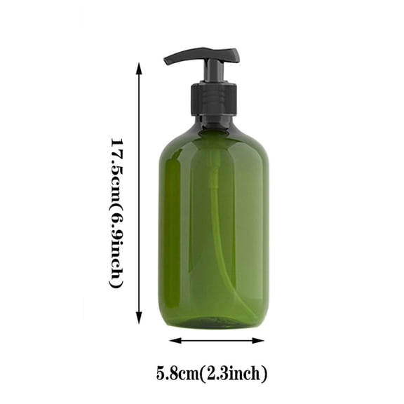 300ml Round Shoulder Plastic Bottle, Green Empty Liquid Container with Cap, Leakproof Travel Bottle for DIY