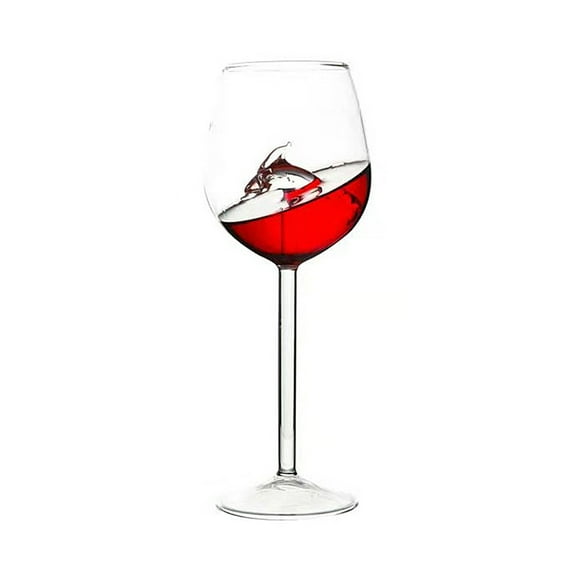 300ml Sea Horse/Starfish/Dolphin Red Wine Glass Cup Goblets Home Bar Supplies Beach Wine Glasses , Shatterproof Poolside Wine Glass, Ideal for Red and White Wine, Juice, Kitchen Glassware