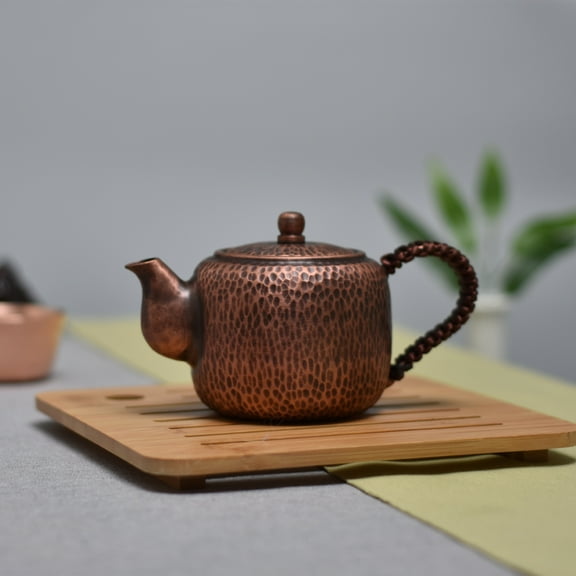 300ml Small Pure Copper Hand-made Tea Pot Ancient Copper Pot Kung Fu Tea Set