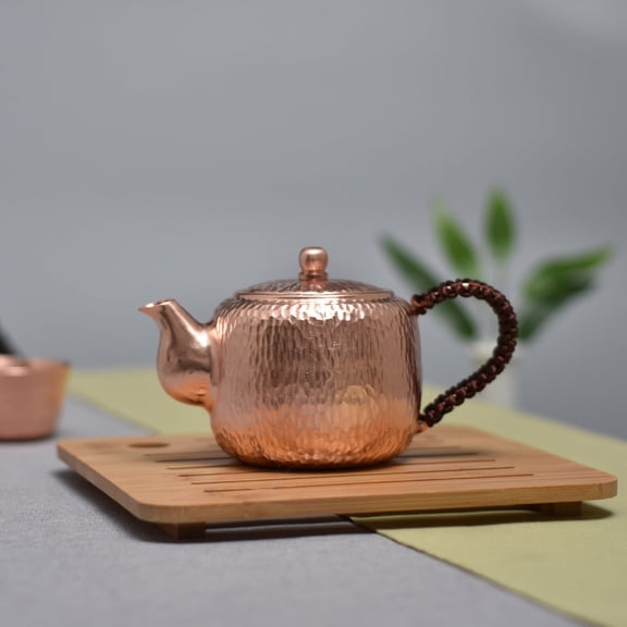 300ml Small Pure Copper Hand-made Tea Pot Ancient Copper Pot Kung Fu Tea Set